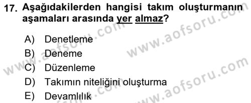 Satış Yönetimi Dersi 2021 - 2022 Yılı (Vize) Ara Sınav Soruları 17. Soru