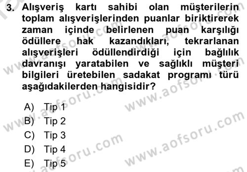Satış Yönetimi Dersi 2022 - 2023 Yılı Yaz Okulu Sınav Soruları 3. Soru