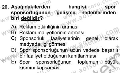 Eğlence Pazarlaması Dersi 2012 - 2013 Yılı (Vize) Ara Sınav Soruları 20. Soru