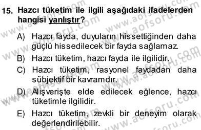 Eğlence Pazarlaması Dersi 2013 - 2014 Yılı (Vize) Ara Sınav Soruları 15. Soru