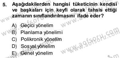 Eğlence Pazarlaması Dersi 2013 - 2014 Yılı (Vize) Ara Sınav Soruları 5. Soru