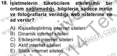 Eğlence Pazarlaması Dersi 2013 - 2014 Yılı Tek Ders Sınav Soruları 18. Soru