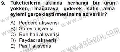 Eğlence Pazarlaması Dersi 2013 - 2014 Yılı Tek Ders Sınav Soruları 9. Soru