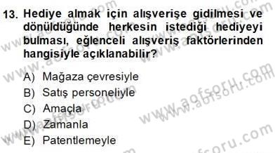 Eğlence Pazarlaması Dersi 2014 - 2015 Yılı (Vize) Ara Sınav Soruları 13. Soru