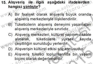 Eğlence Pazarlaması Dersi 2014 - 2015 Yılı (Vize) Ara Sınav Soruları 15. Soru