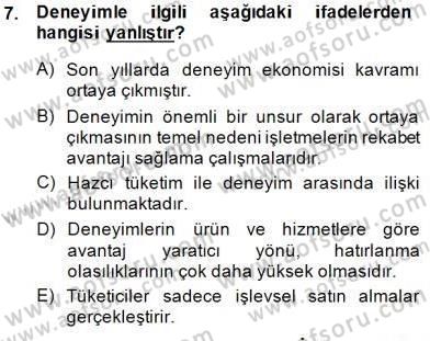Eğlence Pazarlaması Dersi 2014 - 2015 Yılı (Vize) Ara Sınav Soruları 7. Soru