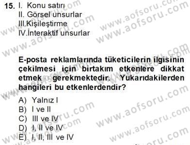 Eğlence Pazarlaması Dersi 2014 - 2015 Yılı (Final) Dönem Sonu Sınav Soruları 15. Soru