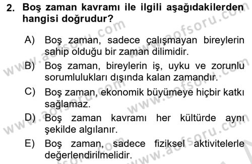 Eğlence Pazarlaması Dersi 2024 - 2025 Yılı (Vize) Ara Sınav Soruları 2. Soru