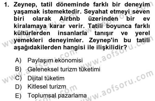 Eğlence Pazarlaması Dersi 2024 - 2025 Yılı (Final) Dönem Sonu Sınav Soruları 1. Soru