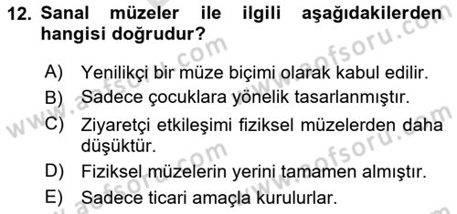 Eğlence Pazarlaması Dersi 2024 - 2025 Yılı (Final) Dönem Sonu Sınav Soruları 12. Soru