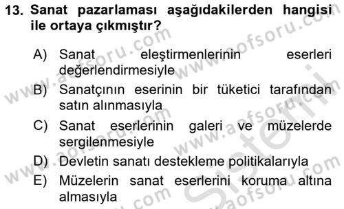 Eğlence Pazarlaması Dersi 2024 - 2025 Yılı (Final) Dönem Sonu Sınav Soruları 13. Soru