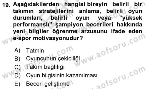 Eğlence Pazarlaması Dersi 2024 - 2025 Yılı (Final) Dönem Sonu Sınav Soruları 19. Soru