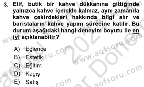 Eğlence Pazarlaması Dersi 2024 - 2025 Yılı (Final) Dönem Sonu Sınav Soruları 3. Soru
