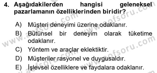 Eğlence Pazarlaması Dersi 2024 - 2025 Yılı (Final) Dönem Sonu Sınav Soruları 4. Soru