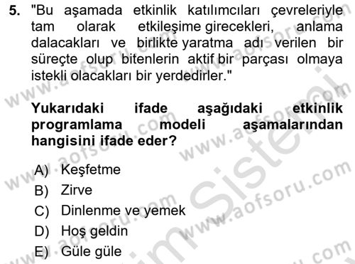 Eğlence Pazarlaması Dersi 2024 - 2025 Yılı (Final) Dönem Sonu Sınav Soruları 5. Soru