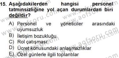 Turizm Pazarlaması Dersi 2012 - 2013 Yılı (Final) Dönem Sonu Sınavı 15. Soru