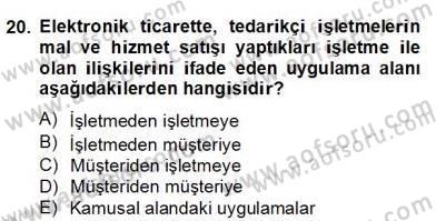 Turizm Pazarlaması Dersi 2012 - 2013 Yılı (Final) Dönem Sonu Sınavı 20. Soru
