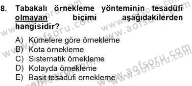 Turizm Pazarlaması Dersi 2012 - 2013 Yılı (Final) Dönem Sonu Sınavı 8. Soru