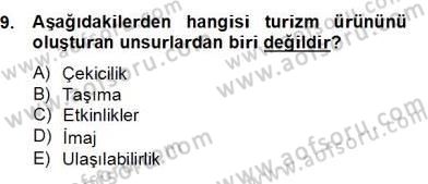 Turizm Pazarlaması Dersi 2012 - 2013 Yılı (Final) Dönem Sonu Sınavı 9. Soru