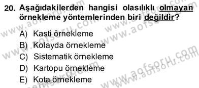 Turizm Pazarlaması Dersi 2013 - 2014 Yılı (Vize) Ara Sınav Soruları 20. Soru