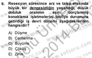 Turizm Pazarlaması Dersi 2013 - 2014 Yılı (Vize) Ara Sınav Soruları 9. Soru