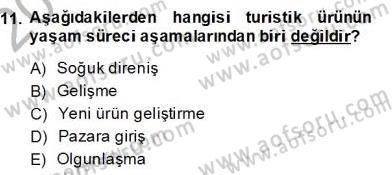 Turizm Pazarlaması Dersi 2013 - 2014 Yılı (Final) Dönem Sonu Sınav Soruları 11. Soru