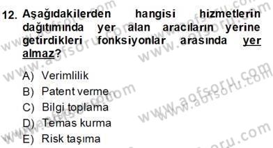 Turizm Pazarlaması Dersi 2013 - 2014 Yılı (Final) Dönem Sonu Sınav Soruları 12. Soru