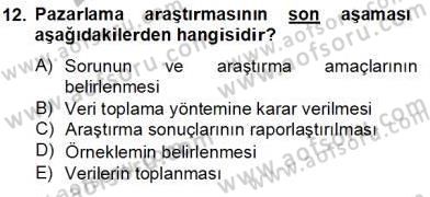 Turizm Pazarlaması Dersi 2013 - 2014 Yılı Tek Ders Sınav Soruları 12. Soru