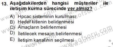 Turizm Pazarlaması Dersi 2013 - 2014 Yılı Tek Ders Sınav Soruları 13. Soru