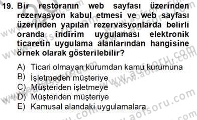 Turizm Pazarlaması Dersi 2013 - 2014 Yılı Tek Ders Sınav Soruları 19. Soru