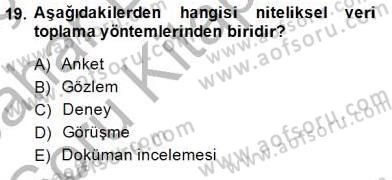 Turizm Pazarlaması Dersi 2014 - 2015 Yılı (Vize) Ara Sınav Soruları 19. Soru