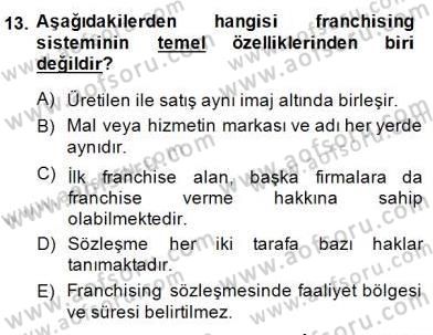 Turizm Pazarlaması Dersi 2014 - 2015 Yılı (Final) Dönem Sonu Sınav Soruları 13. Soru