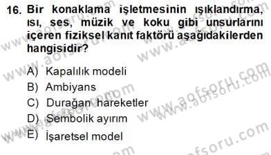Turizm Pazarlaması Dersi 2014 - 2015 Yılı (Final) Dönem Sonu Sınav Soruları 16. Soru