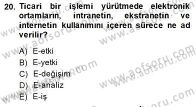 Turizm Pazarlaması Dersi 2014 - 2015 Yılı (Final) Dönem Sonu Sınav Soruları 20. Soru