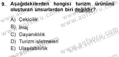 Turizm Pazarlaması Dersi 2014 - 2015 Yılı (Final) Dönem Sonu Sınav Soruları 9. Soru