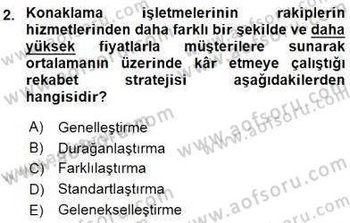 Turizm Pazarlaması Dersi 2015 - 2016 Yılı (Vize) Ara Sınav Soruları 2. Soru