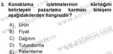 Turizm Pazarlaması Dersi 2015 - 2016 Yılı (Vize) Ara Sınav Soruları 3. Soru