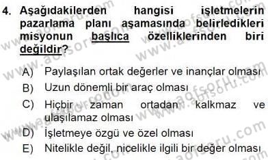 Turizm Pazarlaması Dersi 2015 - 2016 Yılı (Vize) Ara Sınav Soruları 4. Soru