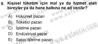 Turizm Pazarlaması Dersi 2015 - 2016 Yılı (Vize) Ara Sınav Soruları 9. Soru