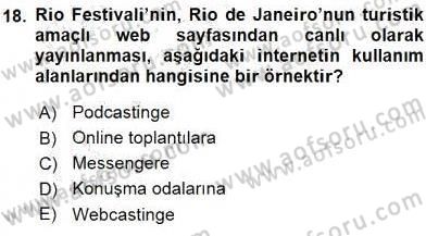 Turizm Pazarlaması Dersi 2015 - 2016 Yılı (Final) Dönem Sonu Sınav Soruları 18. Soru