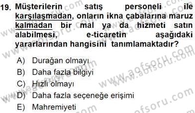 Turizm Pazarlaması Dersi 2015 - 2016 Yılı (Final) Dönem Sonu Sınav Soruları 19. Soru
