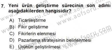 Turizm Pazarlaması Dersi 2015 - 2016 Yılı (Final) Dönem Sonu Sınav Soruları 7. Soru