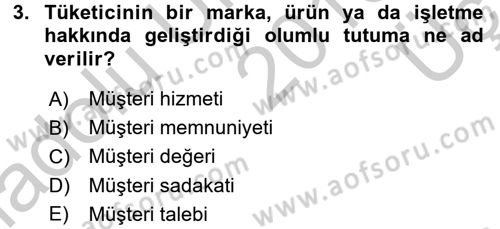 Turizm Pazarlaması Dersi 2016 - 2017 Yılı 3 Ders Sınav Soruları 3. Soru