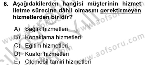 Turizm Pazarlaması Dersi 2016 - 2017 Yılı 3 Ders Sınav Soruları 6. Soru