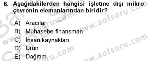 Turizm Pazarlaması Dersi 2016 - 2017 Yılı (Final) Dönem Sonu Sınav Soruları 6. Soru