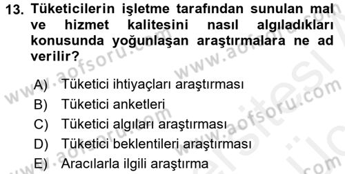 Turizm Pazarlaması Dersi 2017 - 2018 Yılı 3 Ders Sınav Soruları 13. Soru