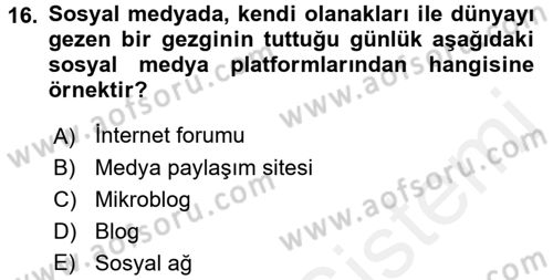 Turizm Pazarlaması Dersi 2017 - 2018 Yılı 3 Ders Sınav Soruları 16. Soru