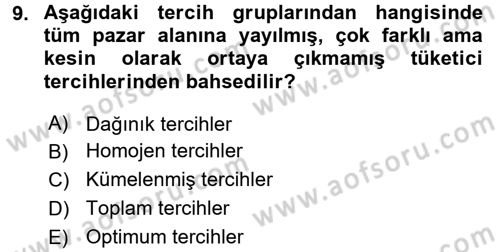 Turizm Pazarlaması Dersi 2017 - 2018 Yılı 3 Ders Sınav Soruları 9. Soru
