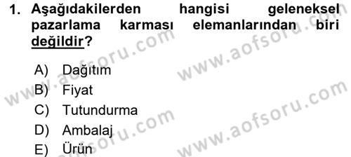 Turizm Pazarlaması Dersi 2017 - 2018 Yılı (Vize) Ara Sınav Soruları 1. Soru