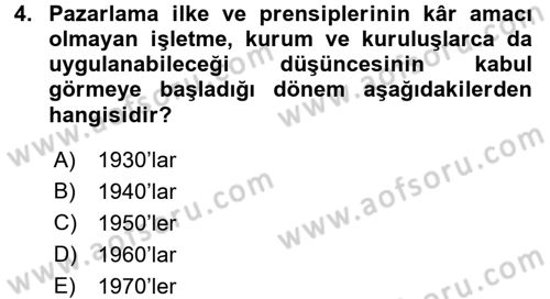 Turizm Pazarlaması Dersi 2017 - 2018 Yılı (Vize) Ara Sınav Soruları 4. Soru